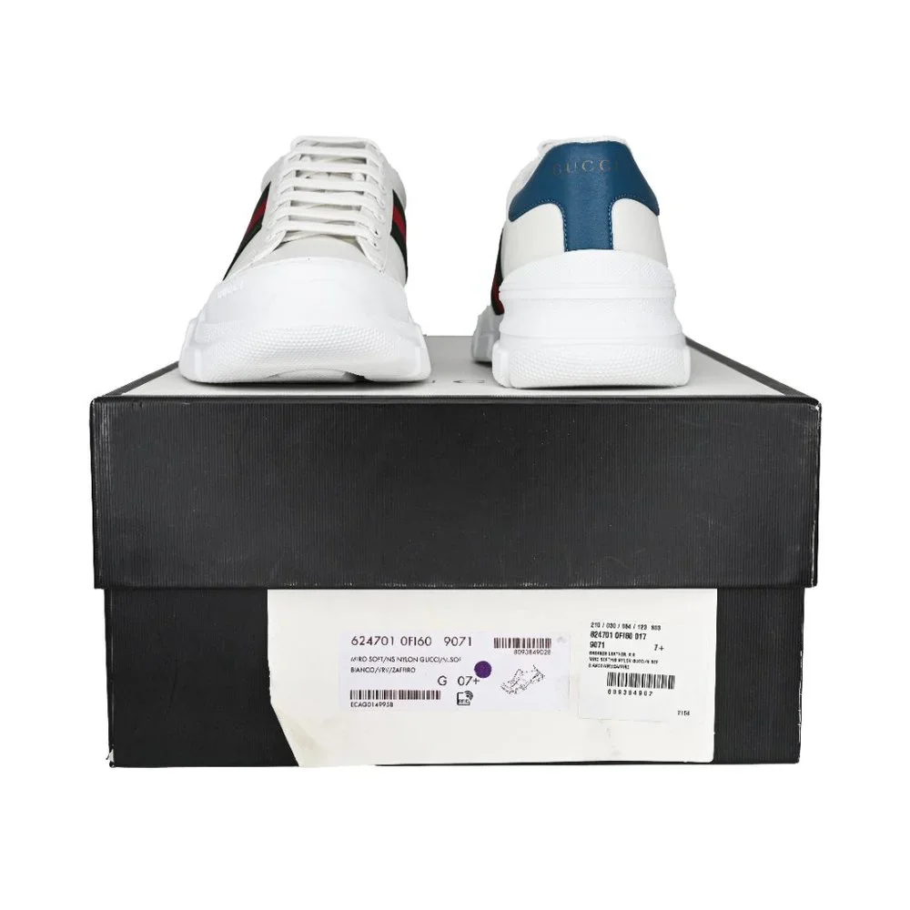 Gucci Men's Nathan Leather Web Sneakers - Picture 6 of 13